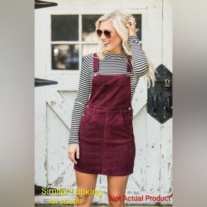 Love Tree Women's Casual Corduroy Jumper - Burgundy